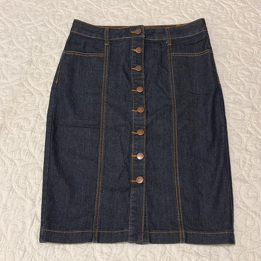CATO GIRLS DENIM BUTTON SKIRT